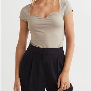 Sweetheart-neckline Jersey Bodysuit
